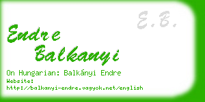 endre balkanyi business card