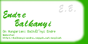 endre balkanyi business card